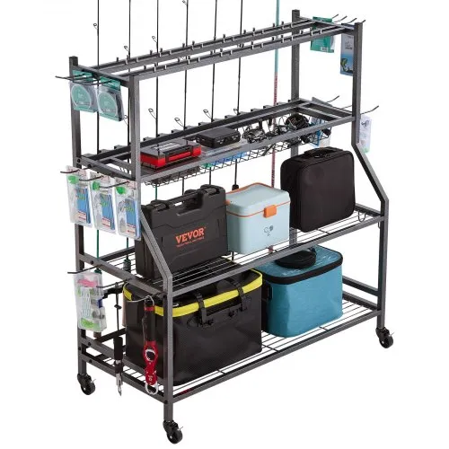 VEVOR Fishing Rod Holder for 15-Rods, Mobile Fishing Pole Rack