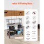 15 Pole Fishing Rod Holder Fishing Rack Cart Organizer with Wheels for Garage