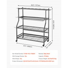 15 Pole Fishing Rod Holder Fishing Rack Cart Organizer with Wheels for Garage