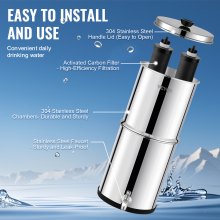 VEVOR 1.5G Gravity-fed Water Filter Countertop System Stainless Steel 2 Filters