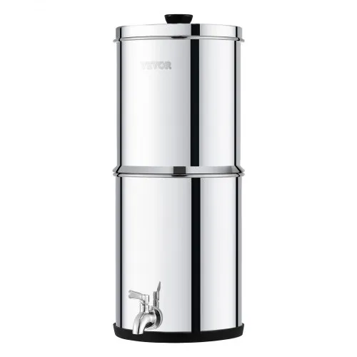 Système De Filtration D'eau Par Gravité En Acier Inoxydable 2,25 Gallons - 2 Filtres à Charbon, Lavables, Pieds Surélevés, Camping Maison