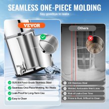 VEVOR 2.25G Gravity-fed Water Filter Countertop System Stainless Steel 2 Filters