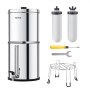 VEVOR 2.25G Gravity-fed Water Filter Countertop System Stainless Steel 2 Filters