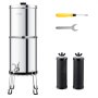 VEVOR 2.25G Gravity-fed Water Filter Countertop System Stainless Steel 2 Filters