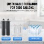 VEVOR 2.25G Gravity-fed Water Filter Countertop System Stainless Steel 4 Filters