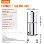 VEVOR 2.25G Gravity-fed Water Filter Countertop System Stainless Steel 4 Filters