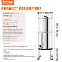 VEVOR Gravity-fed Water Filter System, 2.25G 304 Stainless-Steel Countertop Filtration System, Reduces Lead and up to 99% of Chlorine, with 2 Activated Carbon Filter, 2 Defluorination Filter, Spigot