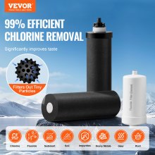 VEVOR 2.25G Gravity-fed Water Filter Countertop System Stainless Steel 4 Filters