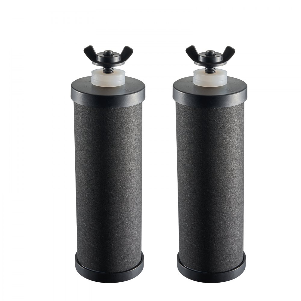 VEVOR Water Filters Replacement, Purification Elements, Activated Carbon Replacement Filters, Easy to Replace Water Filter, Gravity Water Filter System, Compatible with Most Brands, Pack of 2, Black