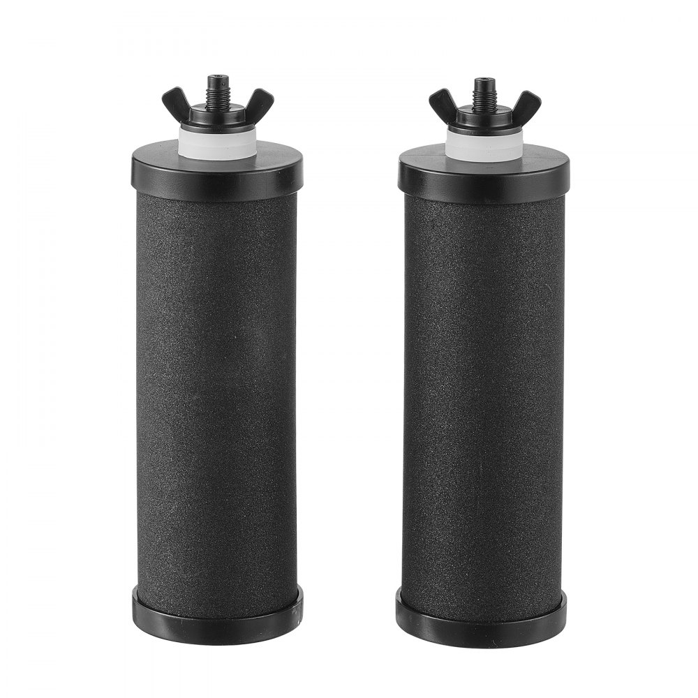 VEVOR Water Filters Replacement, Purification Elements, Activated Carbon Replacement Filters, Easy to Replace Water Filter, Gravity Water Filter System, Compatible with Most Brands, Pack of 2, Black