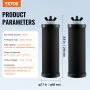 VEVOR Water Filters Replacement, Purification Elements, Activated Carbon Replacement Filters, Easy to Replace Water Filter, Gravity Water Filter System, Compatible with Most Brands, Pack of 2, Black