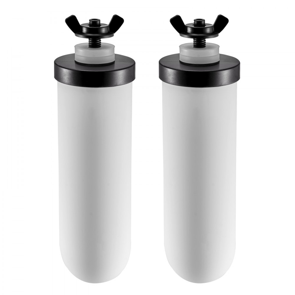 VEVOR Water Filters Replacement, Purification Elements, Ceramic Replacement Filters, Easy to Replace Water Filter, Gravity Water Filter System, Compatible with Most Brands, Pack of 2, White