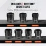 VEVOR Wheel Bearing Locknut Socket Set 1/2 in Drive 7 Pcs SAE and Metric 6-Point