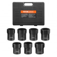 VEVOR Wheel Bearing Locknut Socket Set 1/2 in Drive 7 Pcs SAE and Metric 6-Point