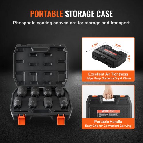 Veosilla mutri löökpadrunite komplekt, 1/2", 8-os, 12-kant — pilt 6