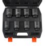 VEVOR Axle Nut Impact Socket Set, 1/2" Drive Deep 6-Point 8-Piece SAE Spindle Nut Socket Set, CR-MO Heat Treated Large Socket Set with Storage Case, for Auto Repair, Removing or Installing Axle Nuts