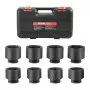 VEVOR Axle Nut Impact Socket Set, 3/4" Drive 6-Point 8-Piece SAE Spindle Nut Socket Set, CR-MO Heat Treated Large Socket Set with Storage Case, for Auto Repair, Removing or Installing Axle Nuts