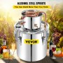 VEVOR Alcohol Still 13.2Gal/50L, Alcohol Distiller with Circulating Pump, Alcohol Still Copper Tube, Whiskey Distilling Kit w/Build-In Thermometer, Whiskey Making Kit for DIY Alcohol, Stainless Steel