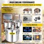 VEVOR 50L SUS Water Distiller with Condenser & Thumper Keg, Boiler 13,2Gal Essential Oil Making with Copper Tube, Home Brewing Kit με ενσωματωμένο θερμόμετρο