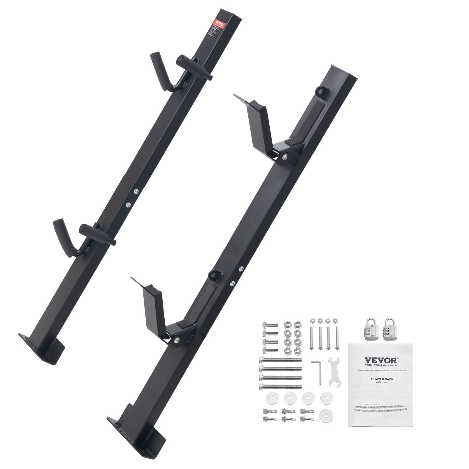 VEVOR Trimmer Rack, 2 Place Weeder Trimmer Rack, Trim Holder Trailer Rack Carrier with Zinc Alloy Password Lock, Mount On Landscape Truck Trailer Enclosed Trimmer Rack Weed Eater Racks, Pair