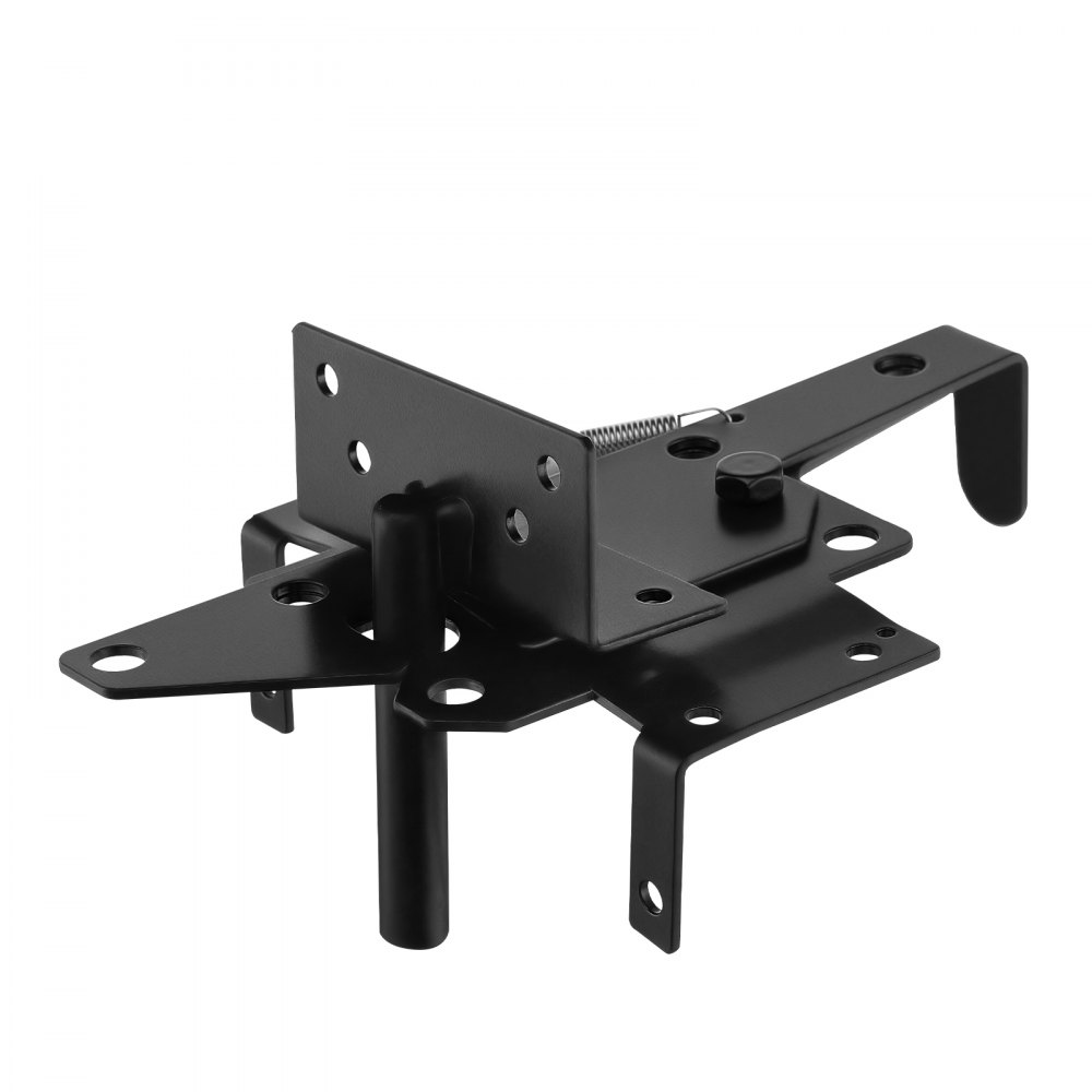 Pestillo de puerta autoblocante VEVOR, palanca de gravedad automática de metal resistente, herraje con múltiples orificios de bloqueo, acabado mate con recubrimiento en polvo, ideal para cercas, garajes, piscinas y jardines, color negro