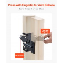 VEVOR Self-Locking Gate Latch Metal Heavy Duty Auto Gravity Lever with Lock Hole