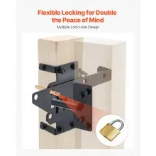 VEVOR Self-Locking Gate Latch Metal Heavy Duty Auto Gravity Lever with Lock Hole