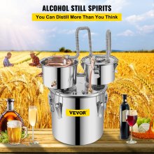 VEVOR 3 Pot 12L Alcohol Distiller Water Wine Boiler Home Brew Moonshinestill