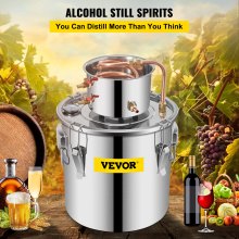 VEVOR Moonshine Still 9.6Gal 38L, Distillery Kit with Circulating Pump, Alcohol Still Copper Tube, Whiskey Distilling Kit w/Build-In Thermometer, Whiskey Making Kit for DIY Alcohol, Stainless Steel