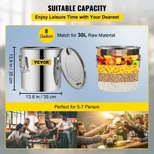 8.5 UK Gal Home Use Moonshine Still Brewing Stainless Steel Distiller Water Wine Alcohol Distilling Equipment