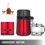VEVOR Red Water Distiller 1.1 Gallon/4 L Stainless Steel Water Purifier Distiller 750W Water Distillation Countertop Water Distiller Machine with Connection Bottle Glass Container for Offices Home