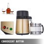 VEVOR Champagne Gold Water Distiller 1.1 Gallon/4 L Stainless Steel Water Purifier Distiller 750W Water Distillation Countertop with Connection Bottle Glass Container for Offices Home