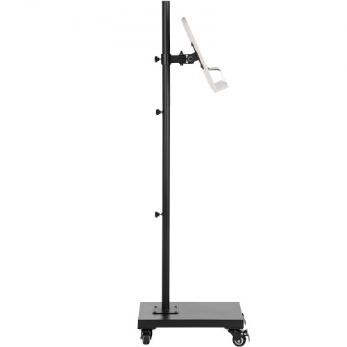 VEVOR Book Floor Stand, 180°Viewing Angle, Height & Panel Adjustable Reading Stand, Rolling Book Stand w/ 4 wheels, for 4.5''-12'' Phone, iPad and Books in Home Office, Black & White