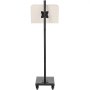 adjustable VEVOR reading stand with beige book tray and sturdy black base on wheels.