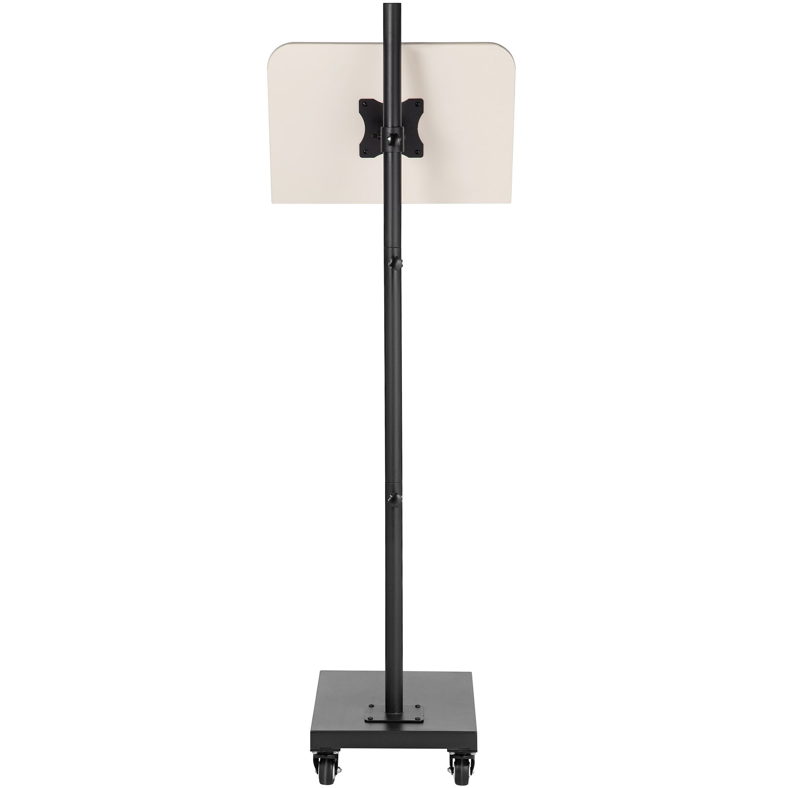 adjustable VEVOR reading stand with beige book tray and sturdy black base on wheels.
