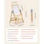 VEVOR Art Easel for Kids, 2-in-1 Wooden Double-Sided Kid's Art Easel with Magnetic Whiteboard & Chalkboard, Adjustable Standing Rotatable Foldable Drawing Board with Painting Accessories for Boy Girl