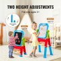 VEVOR 2-in-1 Kids Art Easel Double-Sided Magnetic Whiteboard Chalkboard Rotating