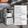 VEVOR Máquina de helado comercial, rendimiento de 34-44 L/H, máquina de helado independiente de 3400 W de 3 sabores, tolva de acero inoxidable de 2 x 9 L, panel LED que permite el uso de un solo cilindro refrigeración durante la noche