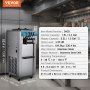 VEVOR Commercial Ice Cream Machine, 21-31 L/H Yield, 1800W 3-Flavor Freestanding Soft Serve Ice Cream Maker,  2 x 5.5L Stainless Steel Cylinder, LED Panel Auto Clean Pre-cooling, for Restaurant Bars