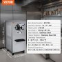 VEVOR Máquina de helado comercial, rendimiento de 20-25 L/H, 2400 W 1 sabor helado de servicio duro, cilindro de acero inoxidable de 8 L, pantalla digital de limpieza automática, dureza ajustable, para bares de restaurante