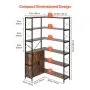 VEVOR 6 Tier Corner Bookshelf, Tall Corner Bookcase Storage with Doors, Large L-Shaped Bookshelf Organizer with Metal Frame & Adjustable Shelves, Display Book Shelf Rack for Home, Office