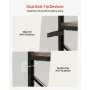 VEVOR 6 Tier Corner Bookshelf, 70" Tall Corner Bookcase with Storage Cabinet, 2 Barn Doors & 10 Storage Shelves, Farmhouse L Shaped Corner Display Shelf for Bedroom, Living Room, Office