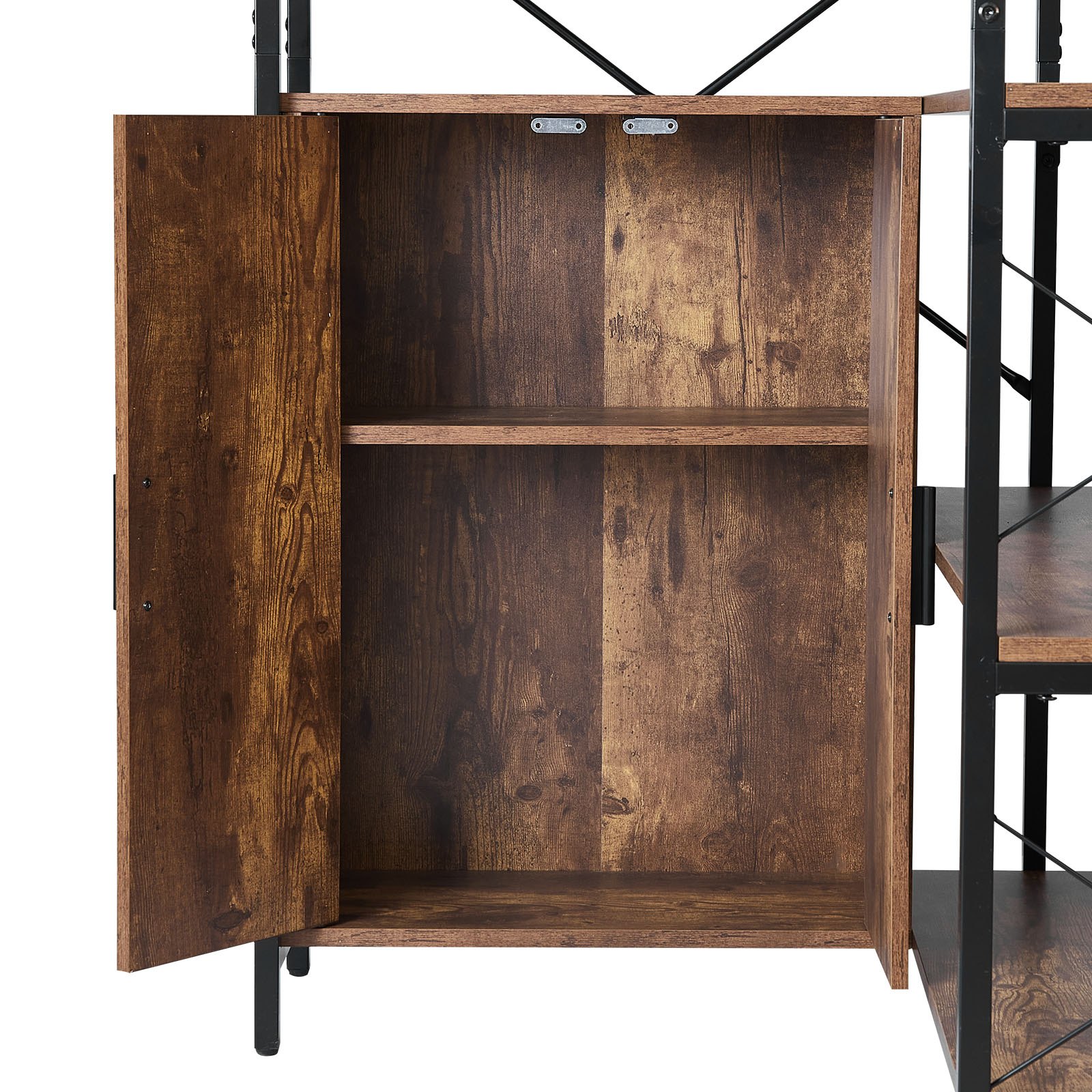 VEVOR 6 Tier Corner Bookshelf, 70" Tall Corner Bookcase with Storage Cabinet, 2 Barn Doors & 10 Storage Shelves, Farmhouse L Shaped Corner Display Shelf for Bedroom, Living Room, Office