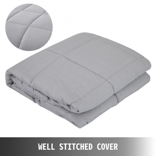 VEVOR Weighted Blanket grey 15lbs 48x72" Reduce Stress Promote Deep Sleep for Adults Kids