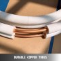VEVOR Mini Split Copper Line Set 49.2ft Length, Copper Pipes for Mini Split Air Conditioner 1/2\" & 1/4\" OD Flared Copper Lines White Mini Split Line Set for Heat Pump System Line Set for 12000 BTU