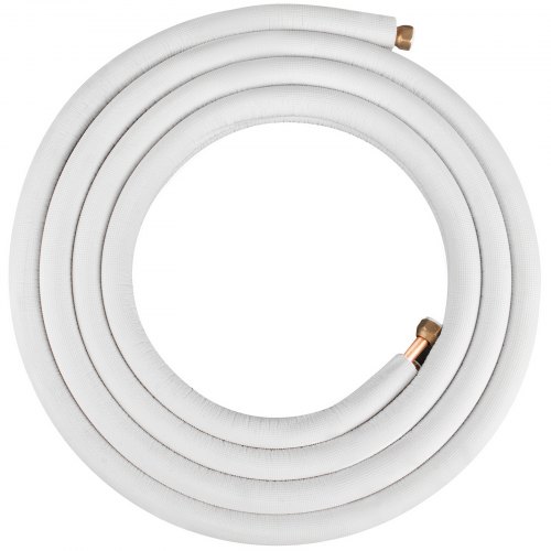 VEVOR Mini Split Copper Line Set 24.6ft Length, 1/2" & 1/4" OD Copper Pipes for Mini Split Air Conditioner, Flared Copper Lines White Mini Split Line Set for Heat Pump System Line Set for 12000 BTU