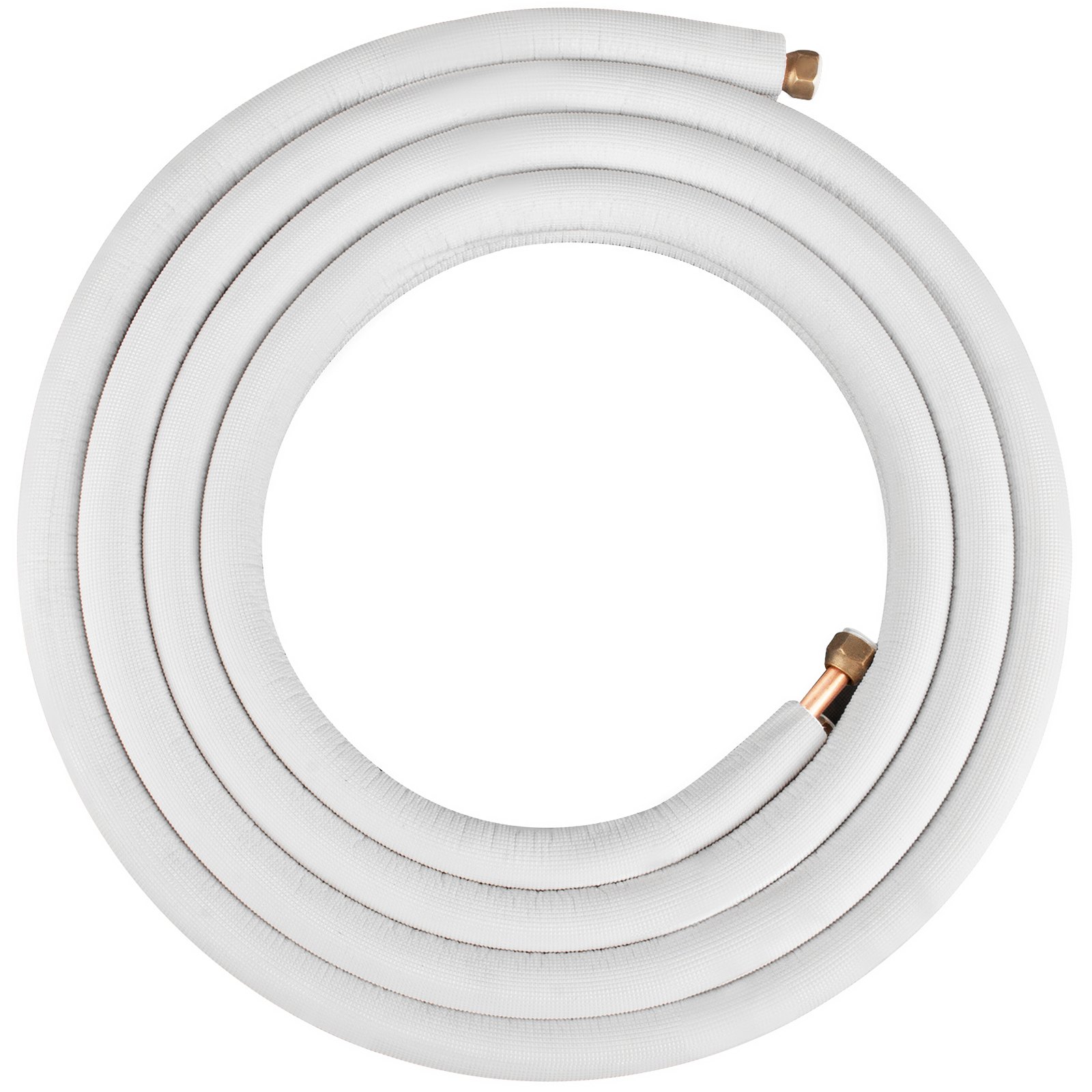VEVOR Mini Split Copper Line Set 24.6ft Length, 3/8" & 1/4" OD Copper Pipes for Mini Split Air Conditioner, Flared Copper Lines White Mini Split Line Set for Heat Pump System Line Set for 9000 BTU