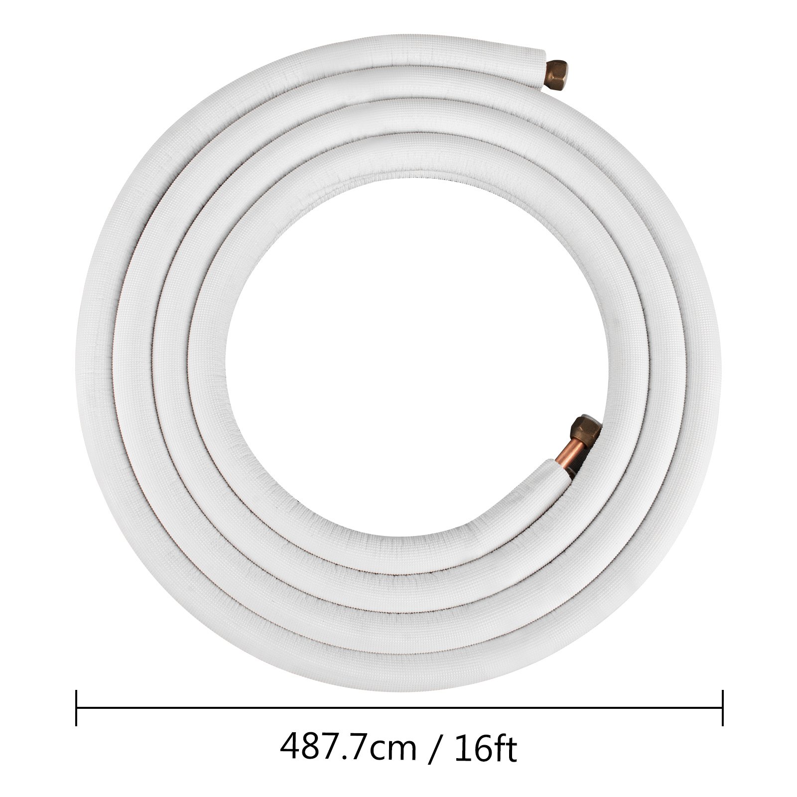 Ductless Mini Split Line Set & Control Wire 1/4"x3/8"x16ft Insulated 100% Copper