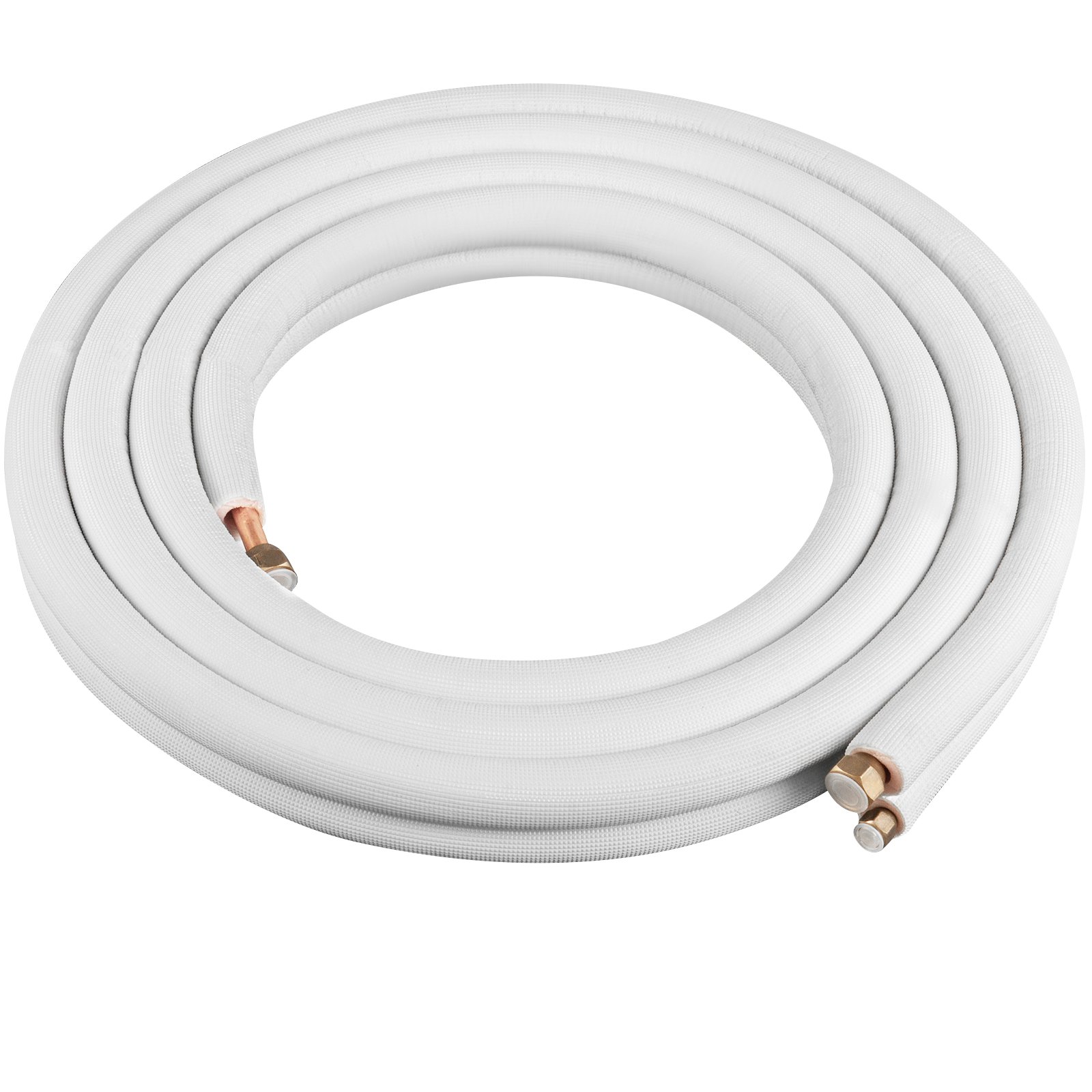 VEVOR Mini Split Copper Line Set 16ft Length, 3/8" & 5/8" OD Copper Pipes for Mini Split Air Conditioner, Flared Copper Lines White, Mini Split Line Set for Heat Pump System Line Set for 24000 BTU