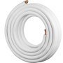 VEVOR Mini juego de líneas de cobre divididas de 49.2 pies de longitud, tubos de cobre de 3/8" y 5/8" de diámetro exterior para mini aire acondicionado dividido, líneas de cobre acampanadas, mini juego de líneas divididas blancas para sistema de bomba de calor, juego de líneas para 24000 BTU